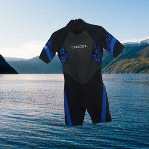 XCEL XF 2.0 AXIS-X WetSuit SpringSuit Womens Size 8 Black/Blue WX221002.